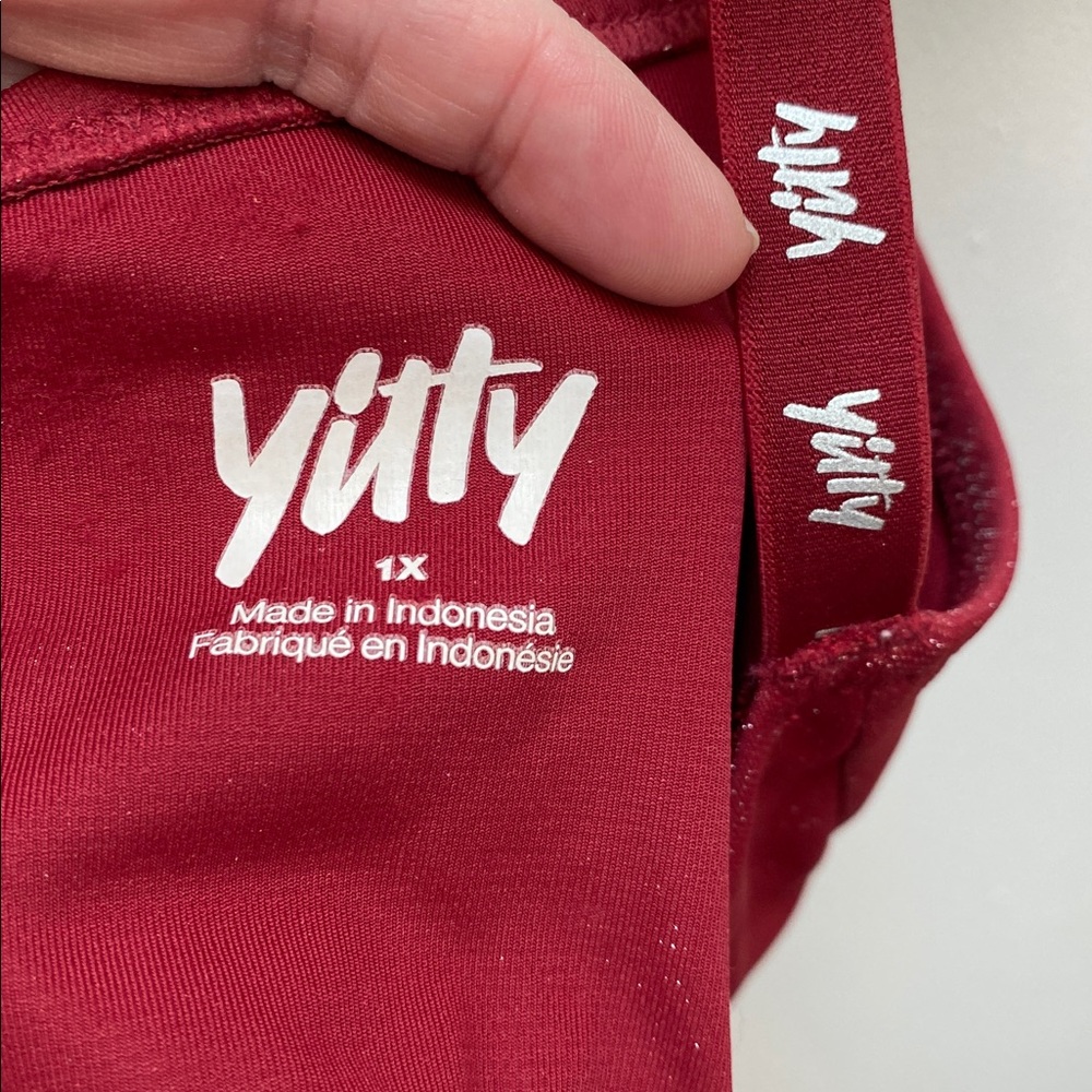 YITTY Red Sparkly Bra with Logo Straps - Picture 3 of 4